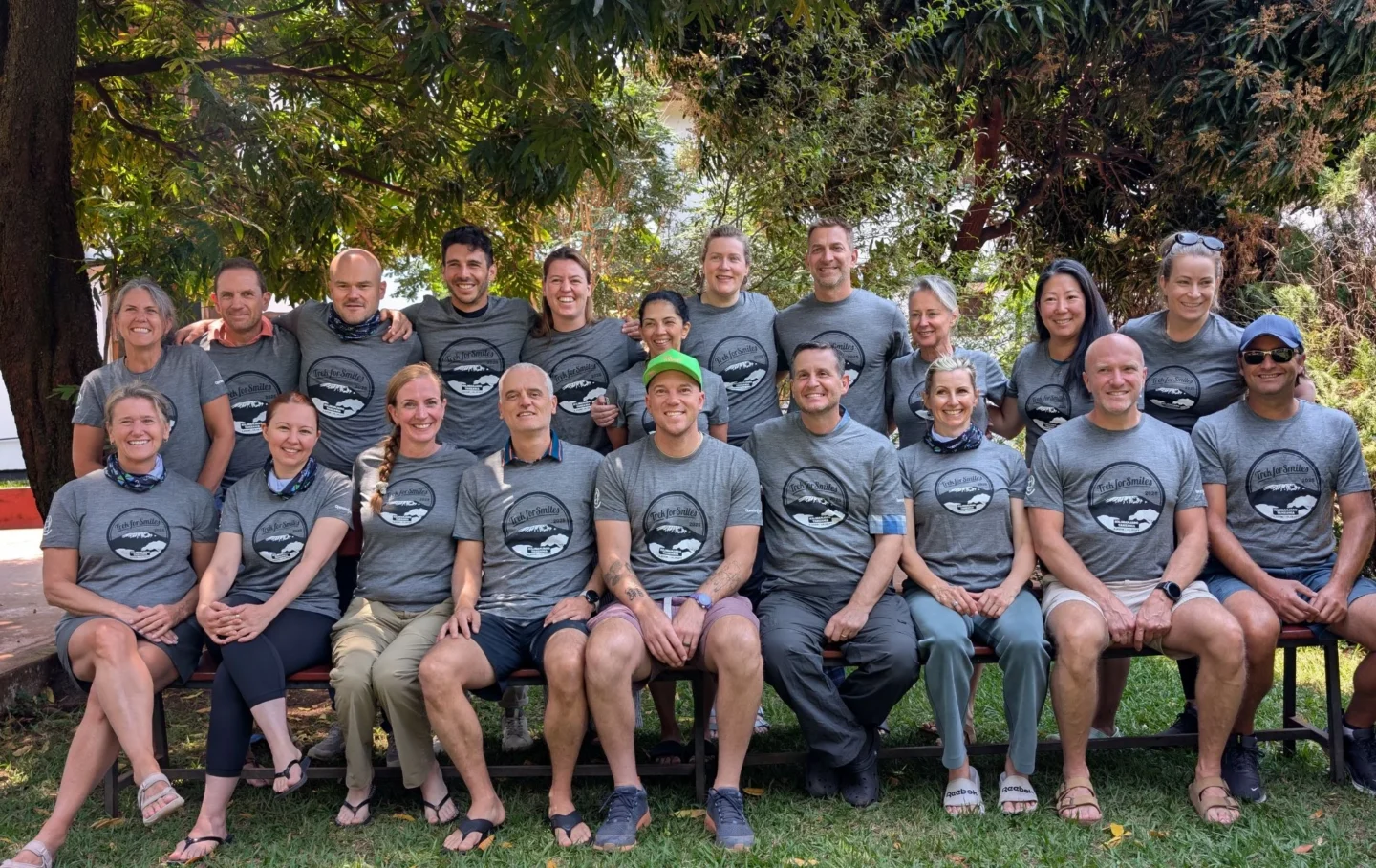 Hikers smile for the camera.