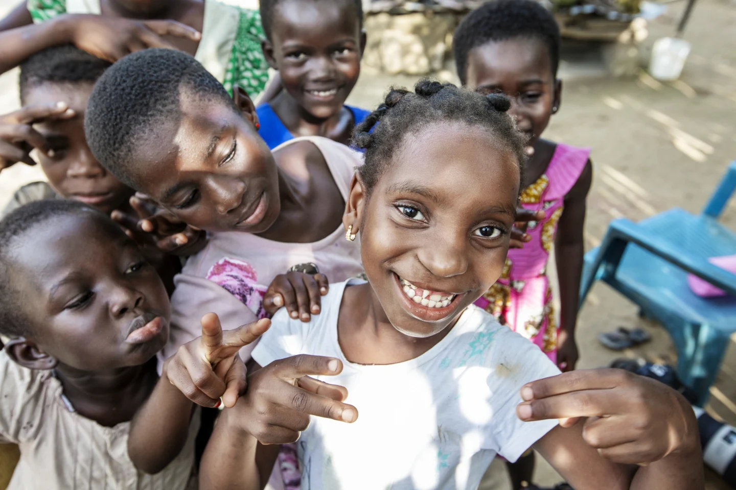 Ramata smiles for the camera among her friends.